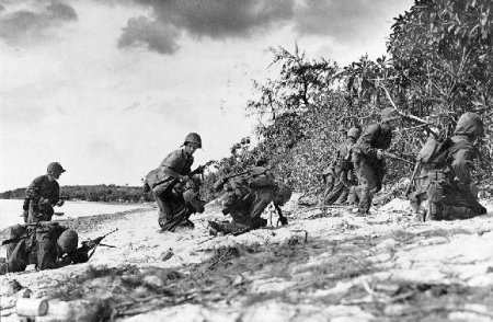 Battle of Saipan troops landing on Beach